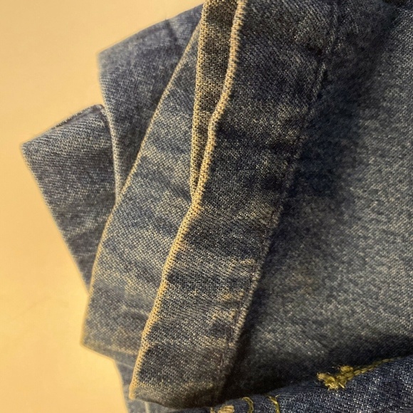 Cactus Flower Embroidered Denim Shirt Size M T12E - Picture 6 of 6